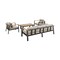 Armen Living Nofi 4 piece Outdoor Patio Set in Charcoal Finish with Taupe Cushions and Teak Wood SETODNOBE - alternate 5